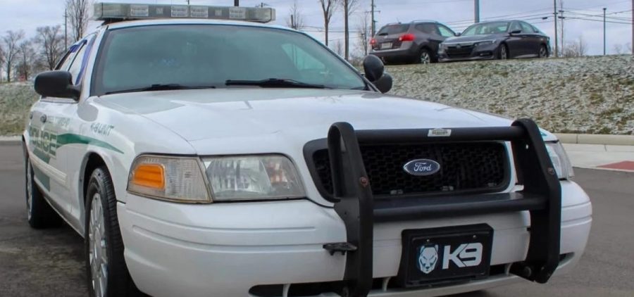 The image shows one of the Crown Vics still being used by police departments.
