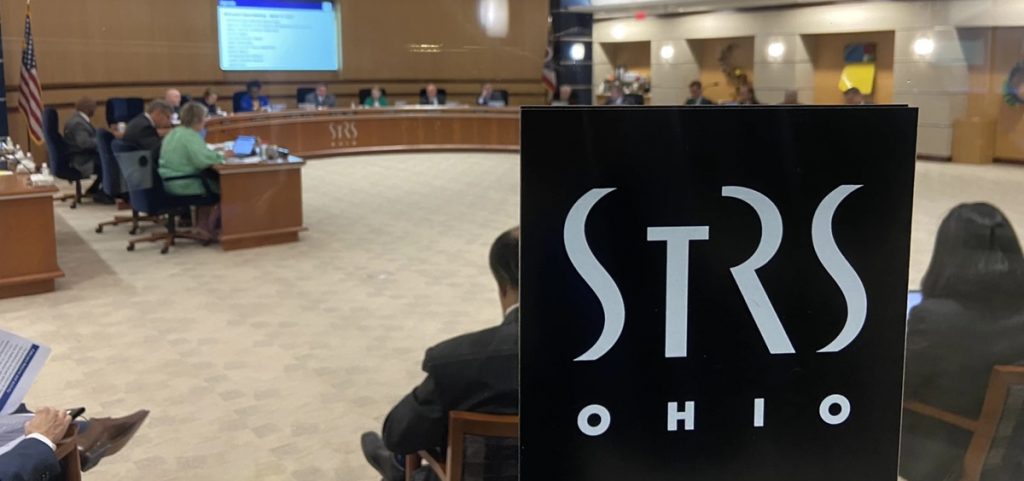 The State Teachers Retirement System board meets for its monthly session
