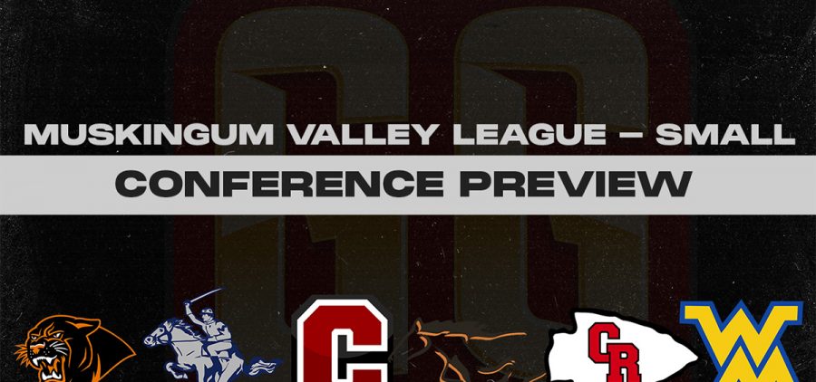 A graphic showing the Muskingum Valley League Small teams for a conference preview