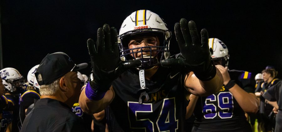 Unioto player celebrating a win against the Jackson Ironmen.