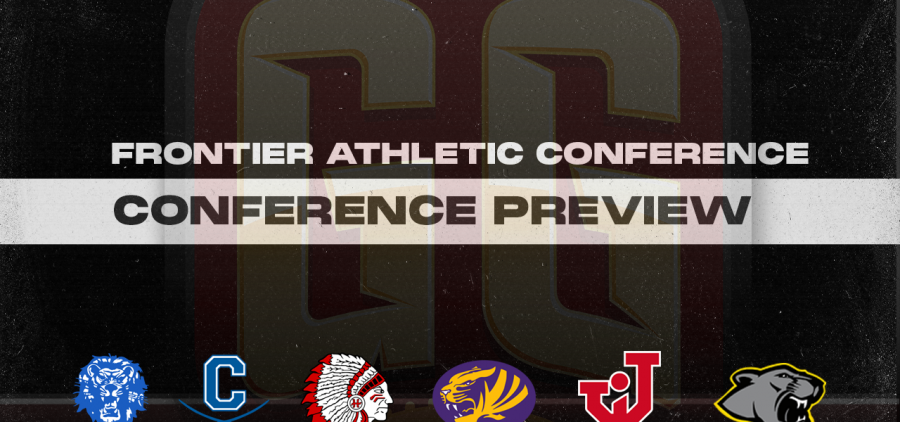 black background with six different conference logos from the teams in the fac.