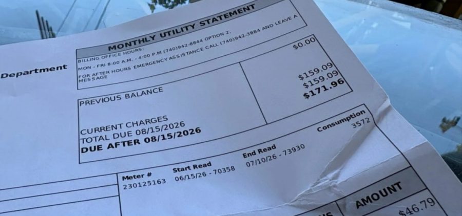 Andrea Tomer-Lewis' water bill for her home in Cadiz, Ohio.