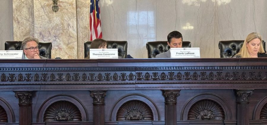 The Ohio Ballot Board sits in a committee room.