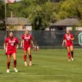 Ohio women's soccer player inbounds the ball against Indiana.