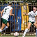 Ohio Soccer forward Lillian Weller sets up for a shot in the Bobcats' game against Pitt.