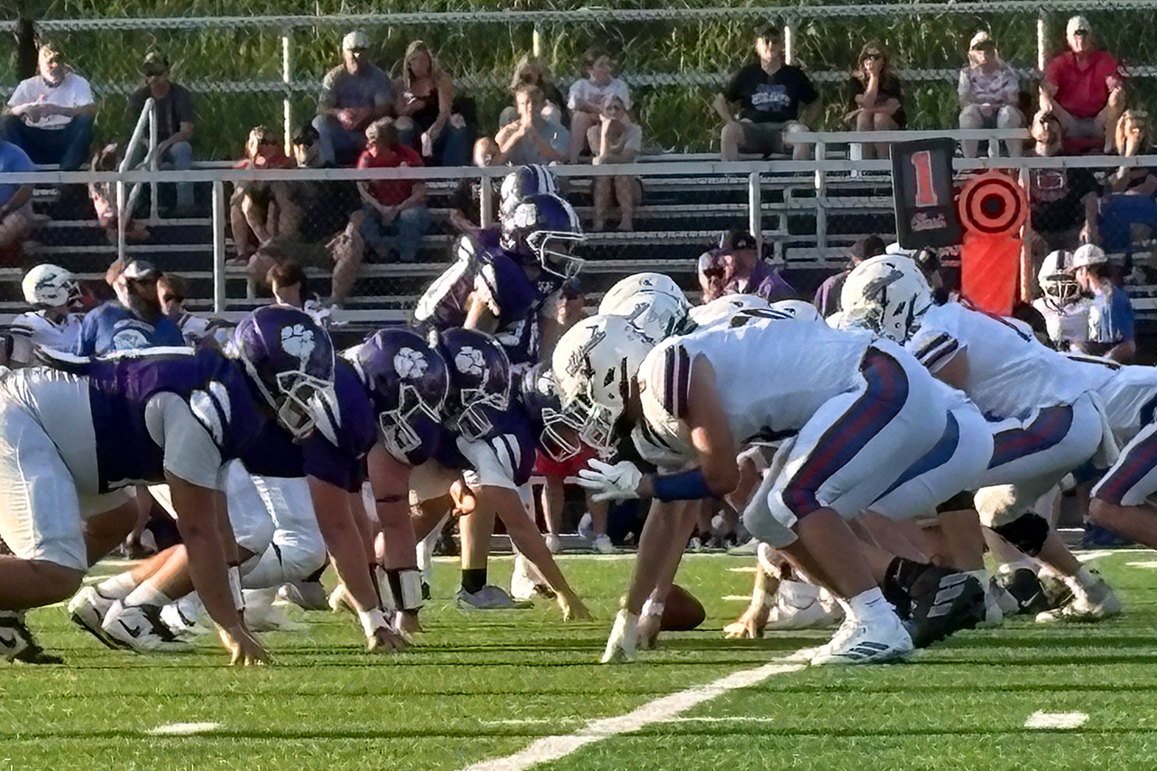 Northwest and Chesapeake line up at the ball to snap it and go head and head.
