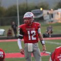 Piketon quarterback is waiting for the snap of the ball.