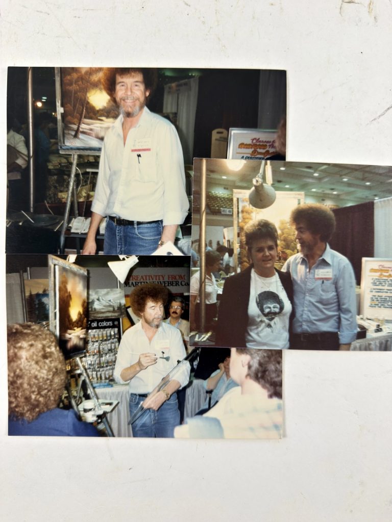 Photographs sold with the paintings show Ross creating the works in a Dayton art store in 1987.