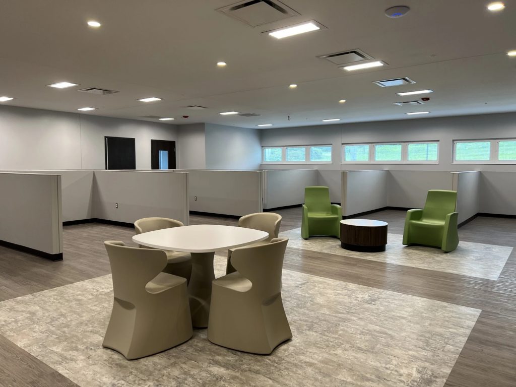 Inside the James Hagen Crisis Care Center, there are spaces where patients can gather as a group or meet with families.