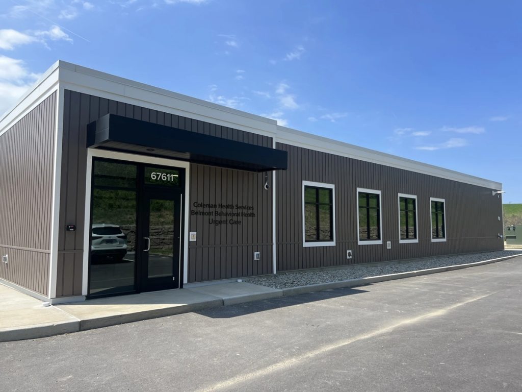 The Coleman Health Services Belmont Behavioral Health Urgent Care in St. Clairsville as seen from the outside.