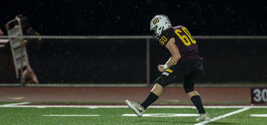 Berne Union defender celebrates after a sack against Fairfield Christian Academy.