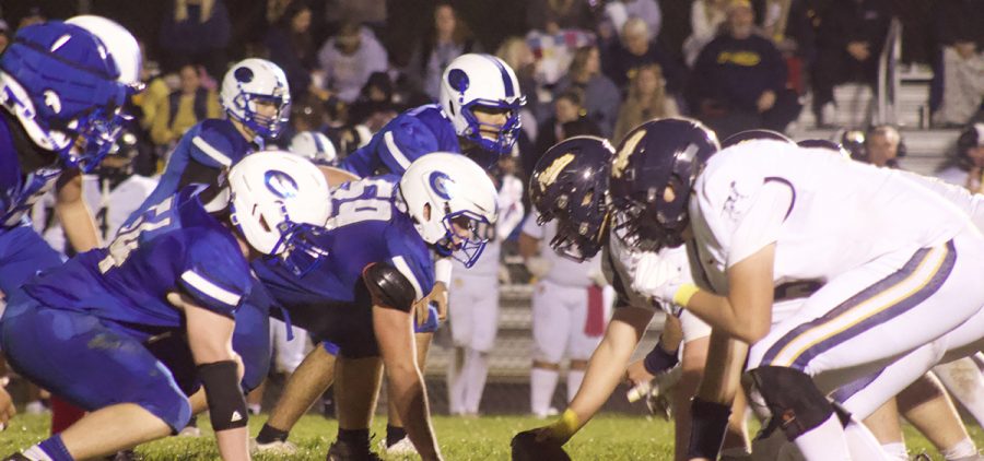 South Point and Gallia Academy line up before a play.