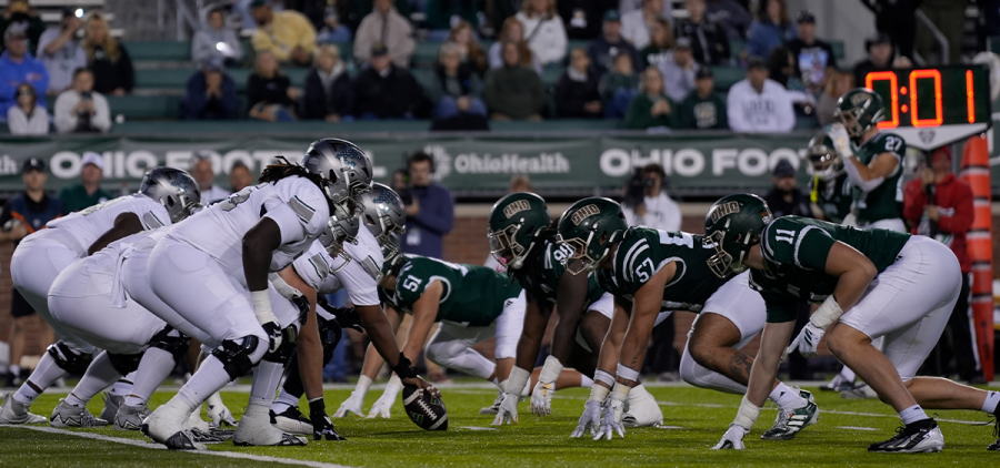 Ohio Football defense lining up in win against Eastern Michigan