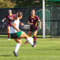 Ohio Soccer defender Ella Deevers takes a shot in a draw against Central Michigan