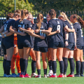 Ohio Soccer team huddled up before win against Eastern Michigan