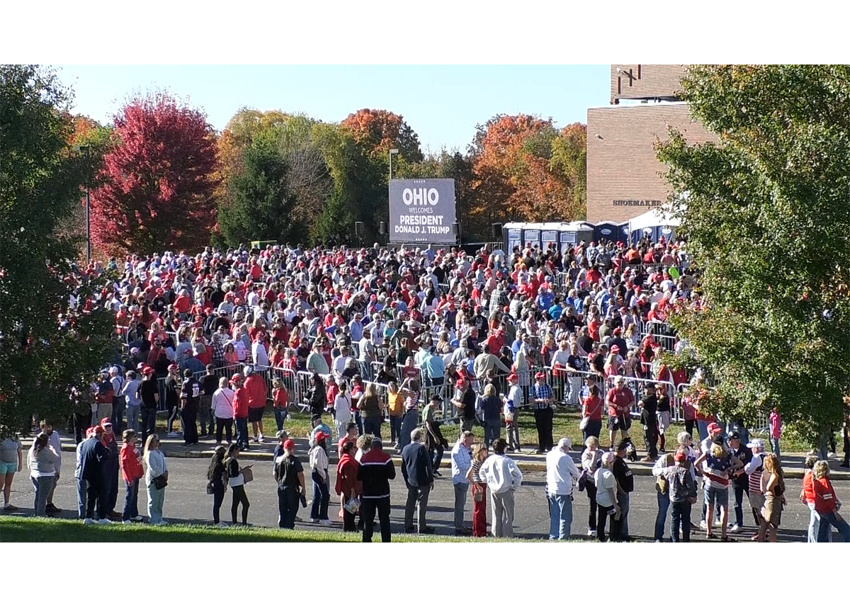 At its peak, the line reached from the doors of the Shoemaker Center all the way to University Drive in Chillicothe, Ohio