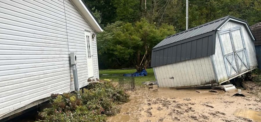 Flash flooding damage to property in Morgan County.