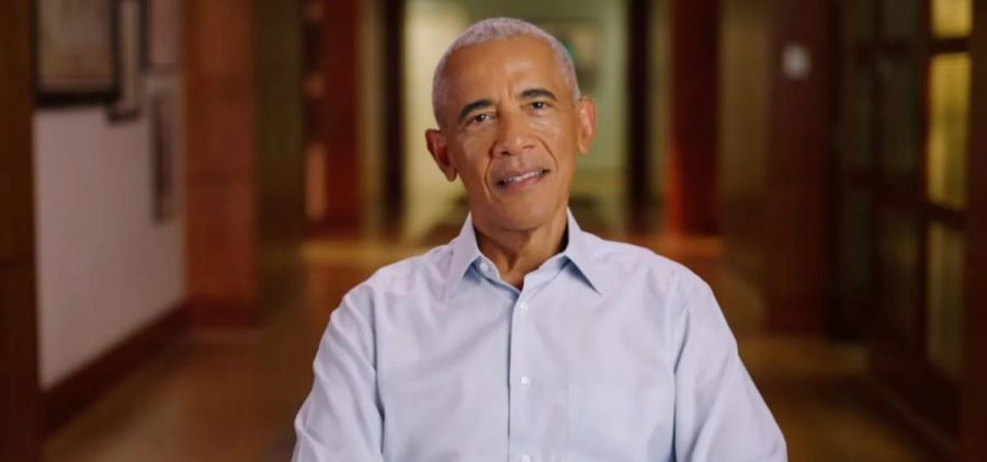 A screenshot of a video of Former President Barack Obama endorsing Democratic former Sen. Sherrod Brown.