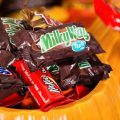 Ceramic Pumpkins hold Halloween candy.